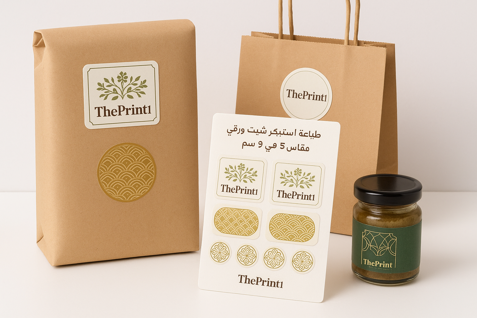 طباعة استيكر شيت ورقي مقاس 5 في 9سم