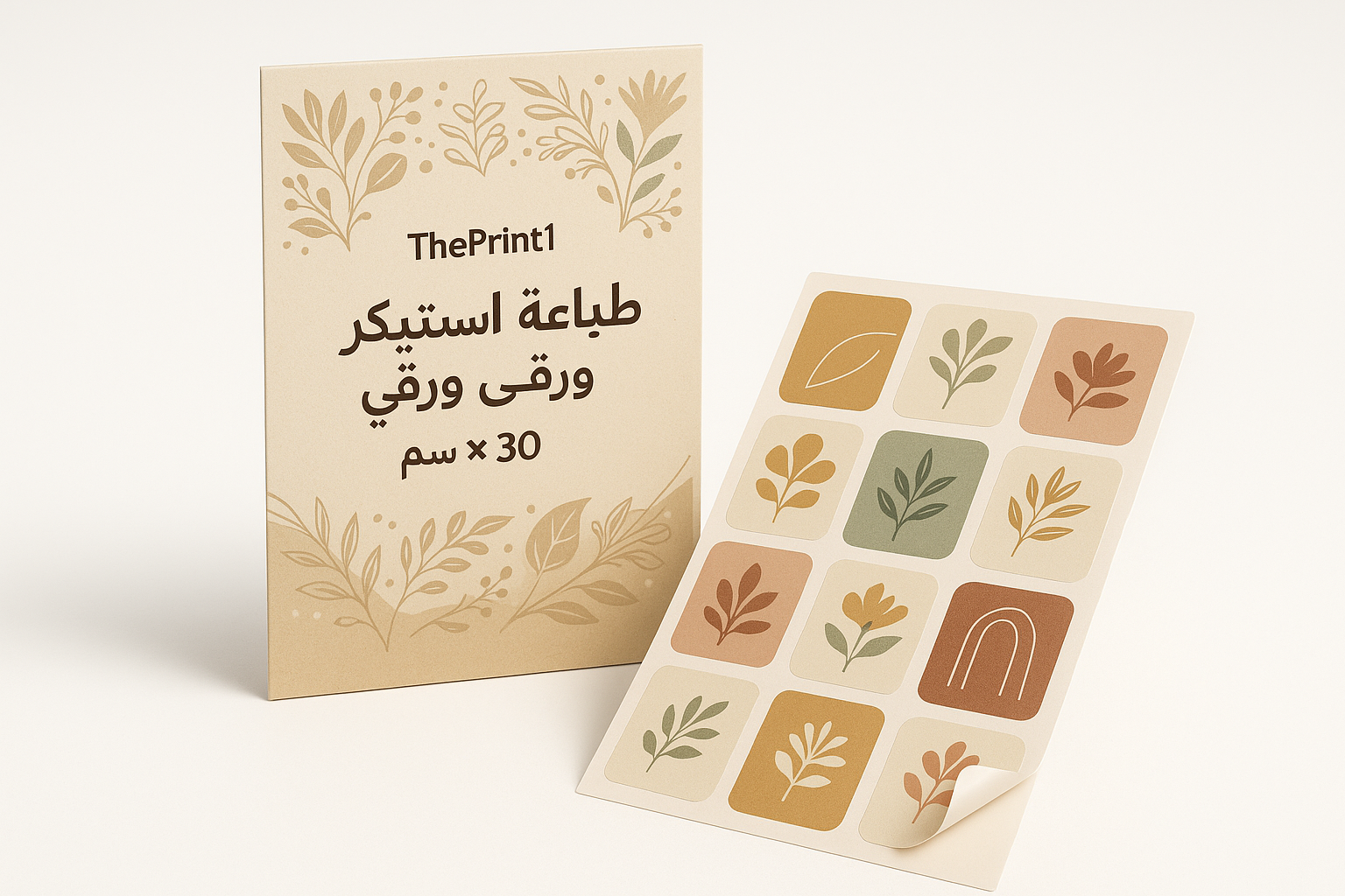 طباعة استيكر شيت ورقي مقاس20 في 30 سم