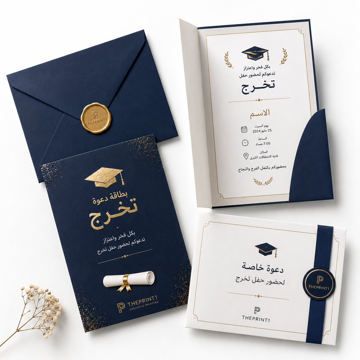 بطاقات دعوة تخرج مطبوعة | ذا برنت ون