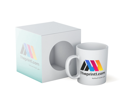 مج سيراميك أبيض عالي الجودة مع تغليف فاخر هدية قابلة للتخصيص