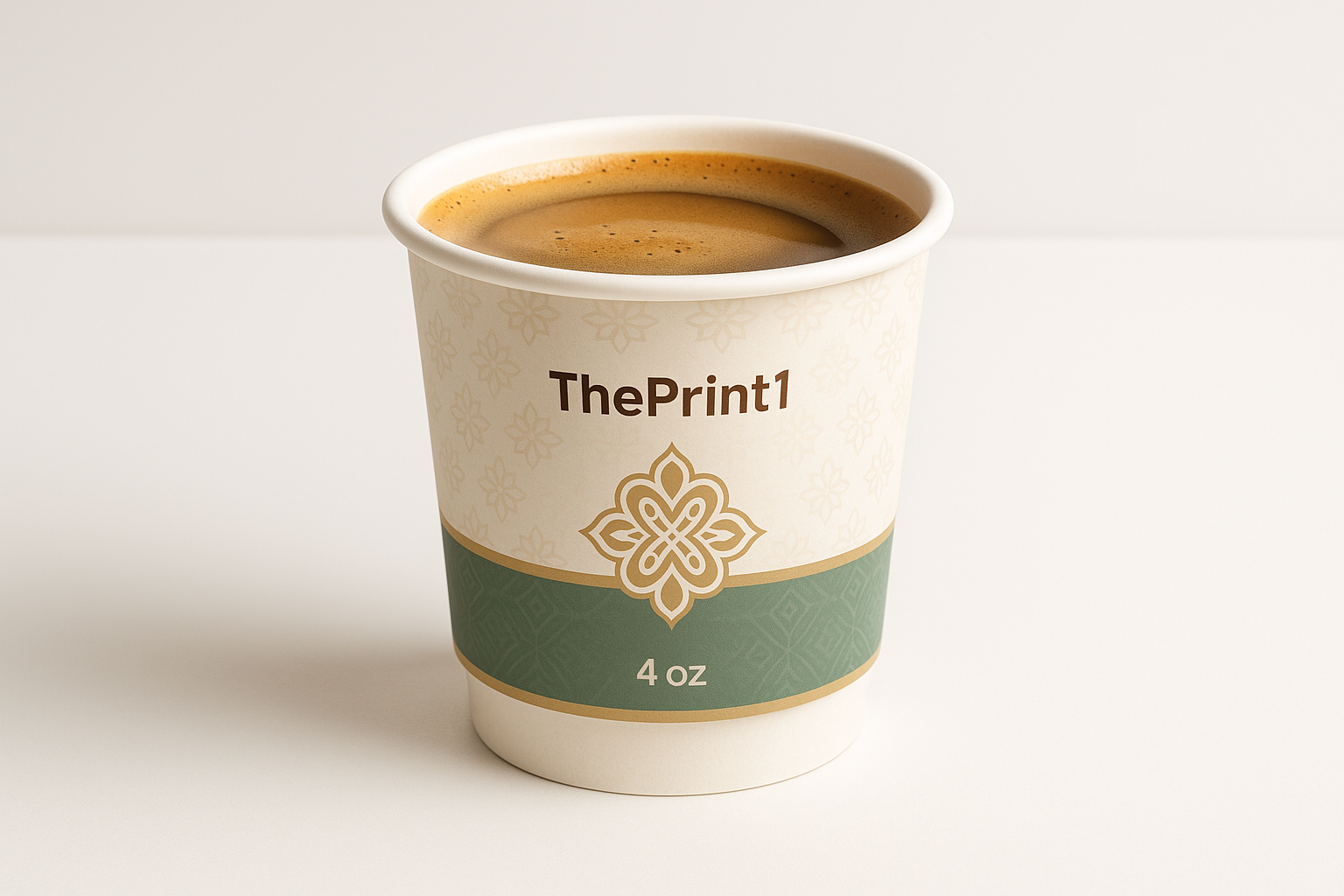 كوب قهوة 4oz - مستلزمات تغليف غذائي بالجملة، علب سفري للمطاعم، أكياس بن مطبوعة، أكياس قهوة بسحاب | ذا برنت ون