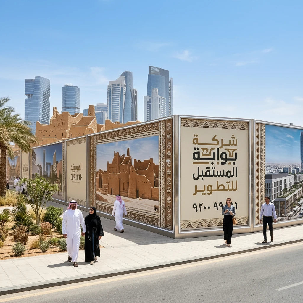 صورة المنتج 6: أسوار المشاريع الوطنية والتراثية العملاقة (Mega Heritage Hoarding)