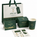 مطبوعات اليوم الوطني مخصص بشعارك - شرائط تغليف مطبوعة، شريط لاصق بشعار، اطلب بكج تغليف كامل، اطلب تصميم تغليف منتج | ذا برنت ون