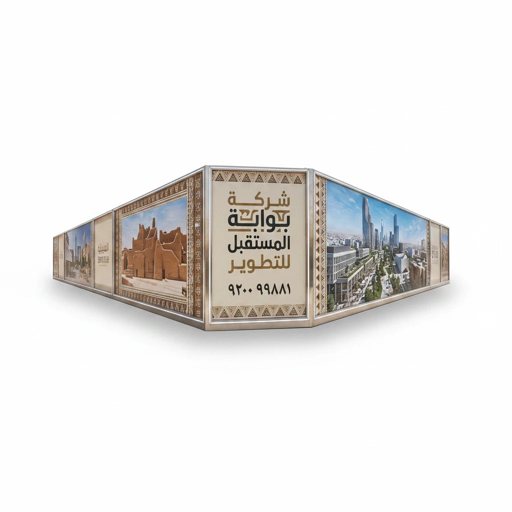 صورة المنتج 3: أسوار المشاريع الوطنية والتراثية العملاقة (Mega Heritage Hoarding)