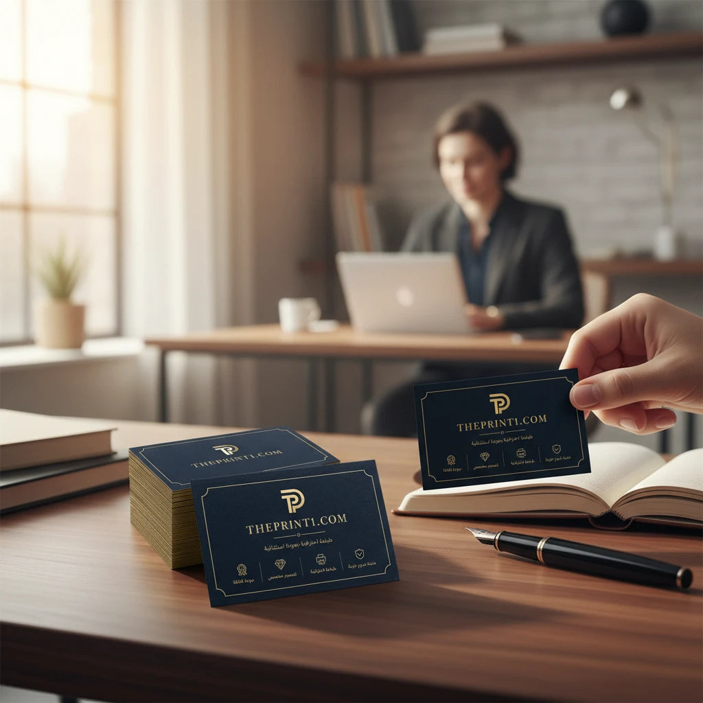 صورة المنتج 3: بطاقات تعريفية ورقية فاخرة عالية الجودة، تصميم مخصص، طباعة احترافية، متينة