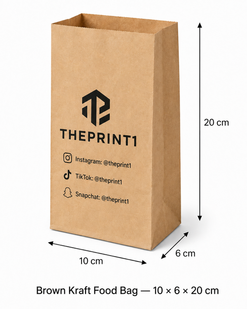 Product image 1: Brown Kraft Paper Bags with Handle for One-Color Printing - 38x14x40 cm