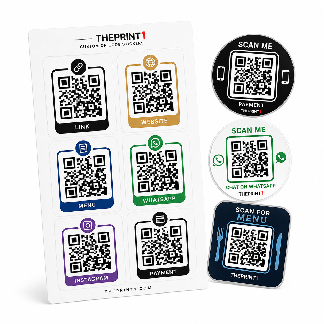 ملصقات رمز QR - شرائط تغليف مطبوعة، شريط لاصق بشعار، اطلب بكج تغليف كامل، اطلب تصميم تغليف منتج | ذا برنت ون