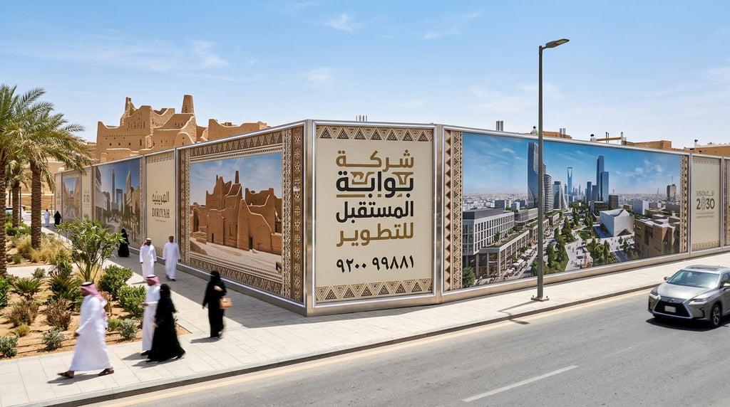 صورة المنتج 1: أسوار المشاريع الوطنية والتراثية العملاقة (Mega Heritage Hoarding)
