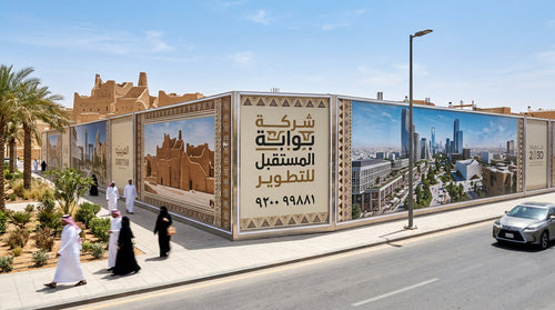صورة المنتج 1: أسوار المشاريع الوطنية والتراثية العملاقة (Mega Heritage Hoarding)