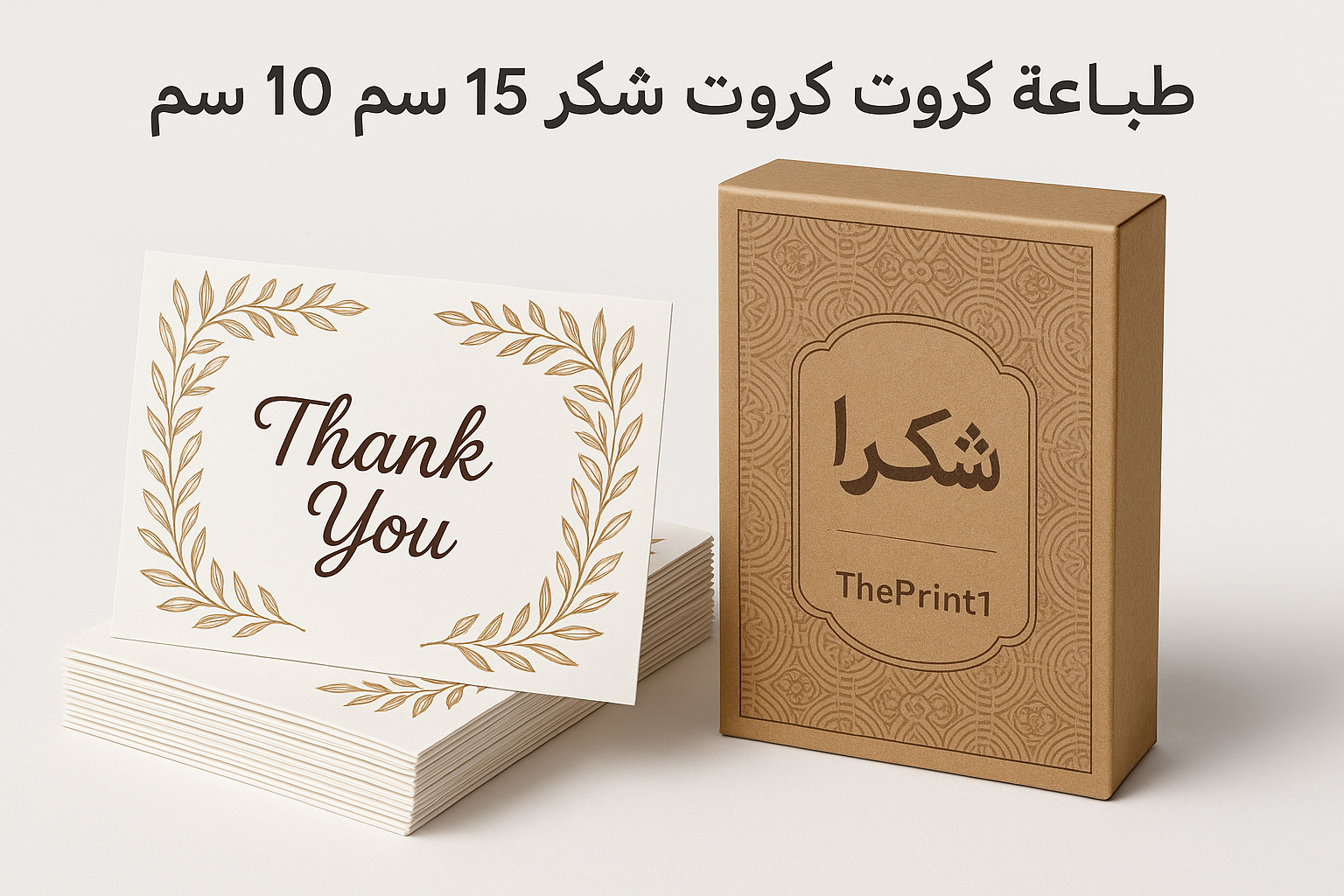 طباعة كروت شكر 15 سم × 10 سم