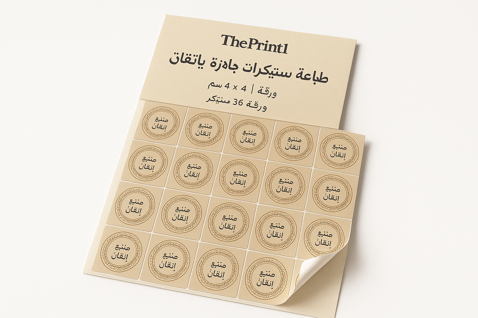 طباعة ستيكر ات صنعت بإتقان جاهزة - 4 في 4 سم - ورقة 36 ستيكر