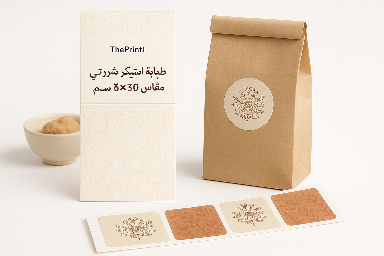 طباعة استيكر شيت ورقي مقاس 6 في 30سم