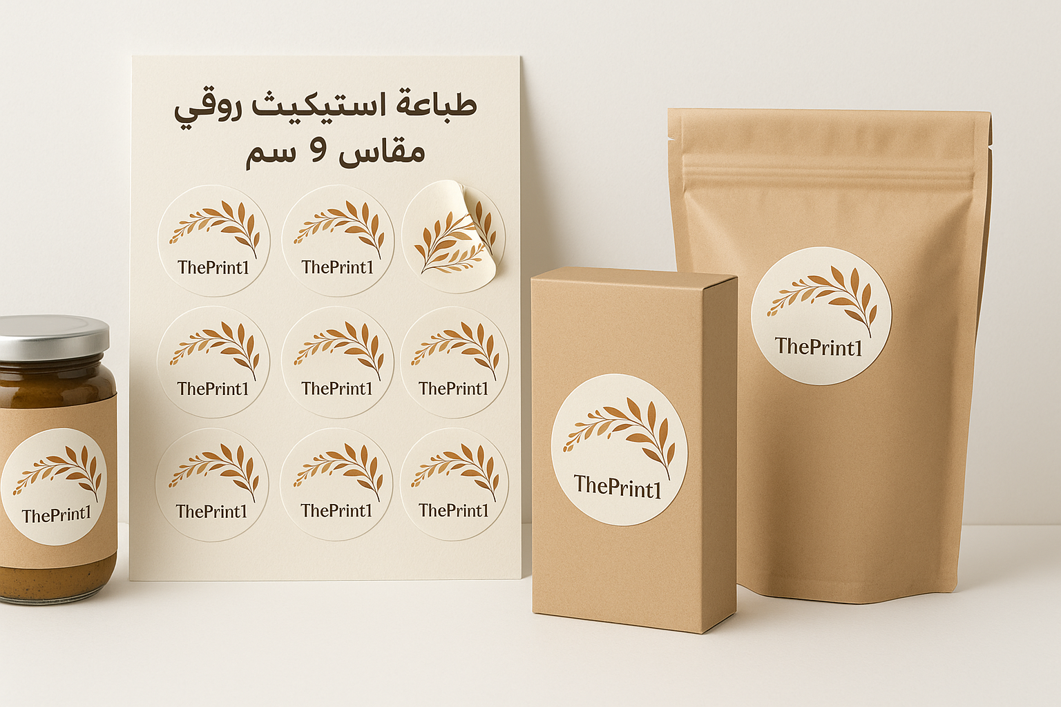 طباعة استيكر شيت ورقي مقاس 9 سم