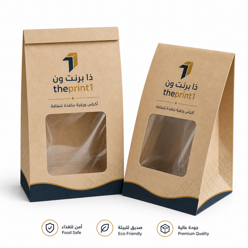 Product image 1: Kraft Paper Bags with Clear OPP Window for Bakeries and Food